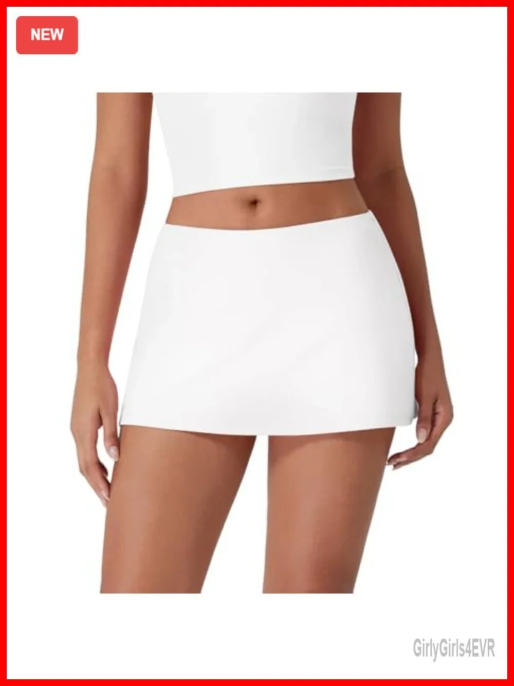 Women's Athletic Skort with Pockets, High Stretch Nylon Spandex Mini Skirt with
